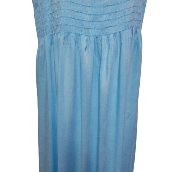 Blue Long Dress Sleeveless Rayon Long Dress Maxi Dress - Size L/XL - New! - Picture 3 of 11